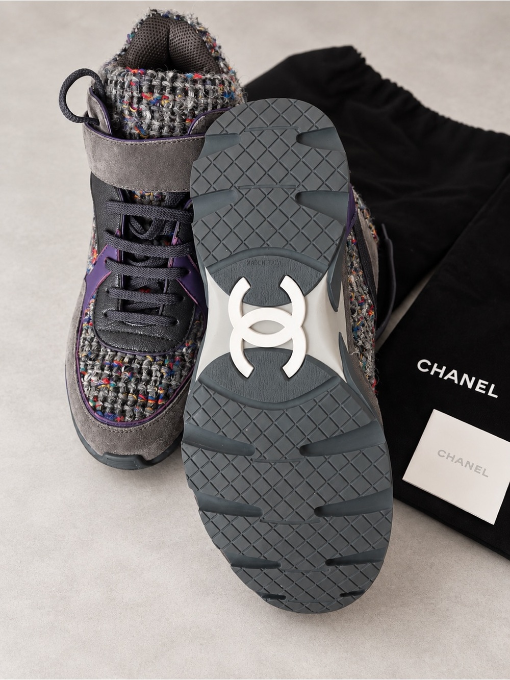 RARE Chanel Tweed High-Top Sneakers EU 40 | Womens
